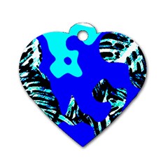 Abstract Tropical Dog Tag Heart (two Sides) by 3cl3ctix