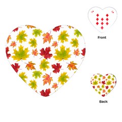 Bright Autumn Leaves Playing Cards Single Design (heart) by SychEva