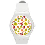 Bright Autumn Leaves Round Plastic Sport Watch (M) Front