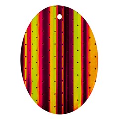 Warped Stripy Dots Oval Ornament (two Sides) by essentialimage365