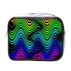 Abstract Rainbow Curves Pattern Mini Toiletries Bag (one Side)