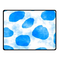 Cloudy Watercolor, Blue Cow Spots, Animal Fur Print Fleece Blanket (small) by Casemiro