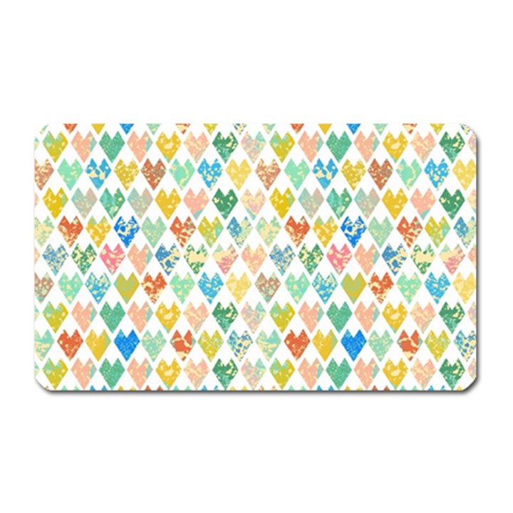 Multicolored Hearts Magnet (Rectangular)