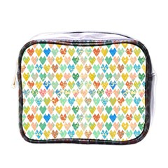 Multicolored Hearts Mini Toiletries Bag (one Side) by SychEva