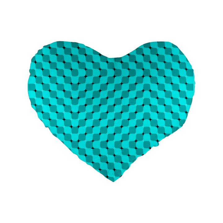 Illusion Waves Pattern Standard 16  Premium Flano Heart Shape Cushions