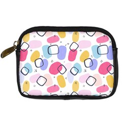 Abstract Multicolored Shapes Digital Camera Leather Case by SychEva