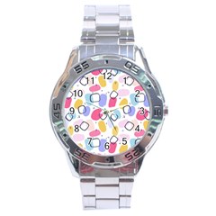 Abstract Multicolored Shapes Stainless Steel Analogue Watch by SychEva