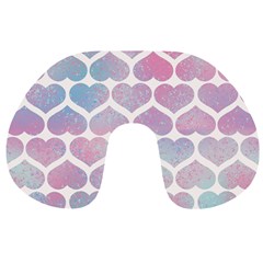 Multicolored Hearts Travel Neck Pillow by SychEva