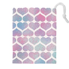 Multicolored Hearts Drawstring Pouch (4xl) by SychEva