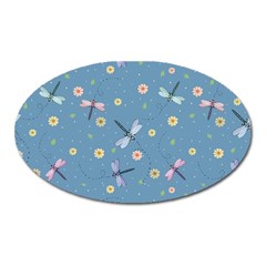 Cute Dragonflies In Spring Oval Magnet by SychEva