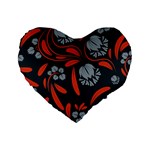 Folk flowers print Floral pattern Ethnic art Standard 16  Premium Flano Heart Shape Cushions Front
