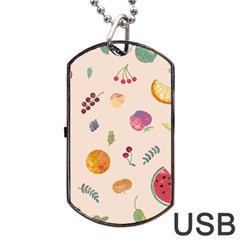 Summer Fruit Dog Tag Usb Flash (one Side) by SychEva