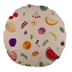 Summer Fruit Large 18  Premium Flano Round Cushions by SychEva