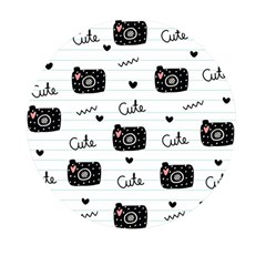 Cute Cameras Doodles Hand Drawn Mini Round Pill Box by Sapixe