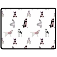 Husky Dogs With Sparkles Fleece Blanket (large)  by SychEva