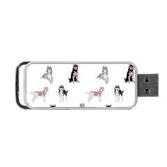 Husky Dogs With Sparkles Portable Usb Flash (one Side) by SychEva