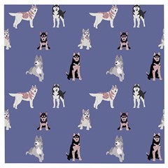 Husky Dogs With Sparkles Wooden Puzzle Square by SychEva