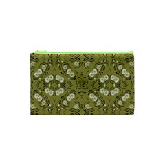 Folk Flowers Print Floral Pattern Ethnic Art Cosmetic Bag (xs) by Eskimos