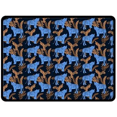 Blue Tigers Double Sided Fleece Blanket (large)  by SychEva