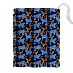 Blue Tigers Drawstring Pouch (4xl) by SychEva