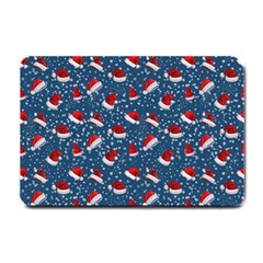 Blue Christmas Hats Small Doormat  by SychEva