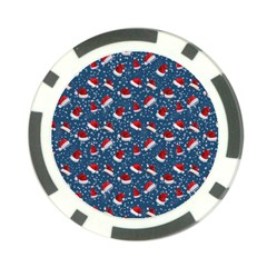 Blue Christmas Hats Poker Chip Card Guard by SychEva