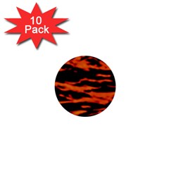 Red  Waves Abstract Series No9 1  Mini Buttons (10 Pack)  by DimitriosArt