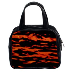 Red  Waves Abstract Series No9 Classic Handbag (two Sides) by DimitriosArt