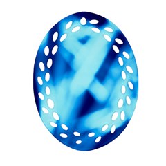 Blue Abstract 2 Oval Filigree Ornament (two Sides) by DimitriosArt