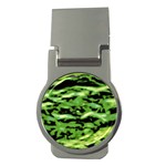 Green  Waves Abstract Series No11 Money Clips (Round)  Front