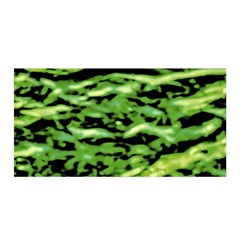 Green  Waves Abstract Series No11 Satin Wrap by DimitriosArt