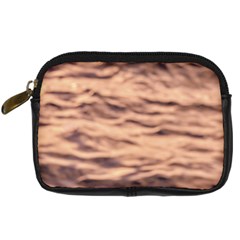 Pink  Waves Abstract Series No5 Digital Camera Leather Case by DimitriosArt