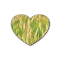 Golden Grass Abstract Rubber Heart Coaster (4 Pack) by DimitriosArt