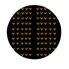 Golden Hearts On Black Freedom Mini Round Pill Box (pack Of 5) by pepitasart