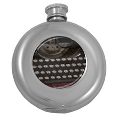 Keyboard From The Past Round Hip Flask (5 Oz) by DimitriosArt