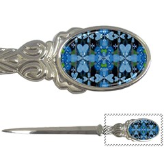 Rare Excotic Blue Flowers In The Forest Of Calm And Peace Letter Opener by pepitasart
