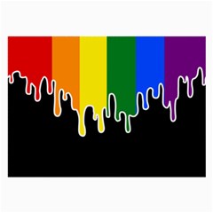 Gay Pride Flag Rainbow Drip On Black Blank Black For Designs Large Glasses Cloth (2 Sides)