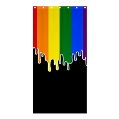 Gay Pride Flag Rainbow Drip On Black Blank Black For Designs Shower Curtain 36  X 72  (stall) 