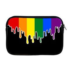 Gay Pride Flag Rainbow Drip On Black Blank Black For Designs Apple Macbook Pro 17  Zipper Case by VernenInk