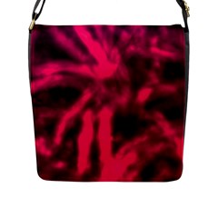 Purple Abstract Stars Flap Closure Messenger Bag (l) by DimitriosArt