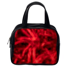 Cadmium Red Abstract Stars Classic Handbag (one Side) by DimitriosArt