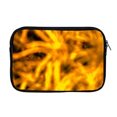 Golden Abstract Stars Apple Macbook Pro 17  Zipper Case by DimitriosArt