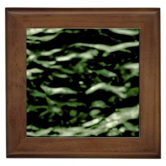 Green  Waves Abstract Series No5 Framed Tile by DimitriosArt