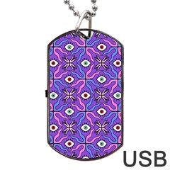 Abstract Illustration With Eyes Dog Tag Usb Flash (one Side) by SychEva