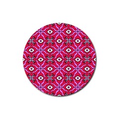 Abstract Illustration With Eyes Rubber Coaster (round) by SychEva