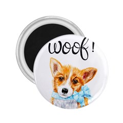 Welsh Corgi Pembrock With A Blue Bow 2 25  Magnets by ladynatali