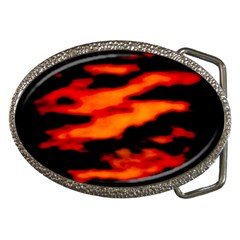 Red  Waves Abstract Series No13 Belt Buckles by DimitriosArt
