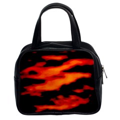 Red  Waves Abstract Series No13 Classic Handbag (two Sides) by DimitriosArt