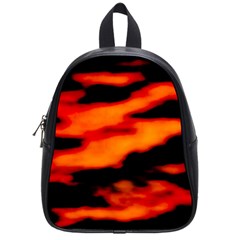 Red  Waves Abstract Series No13 School Bag (small) by DimitriosArt
