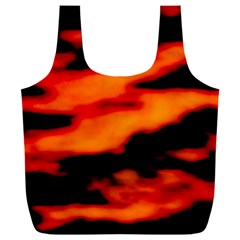 Red  Waves Abstract Series No13 Full Print Recycle Bag (xxxl) by DimitriosArt
